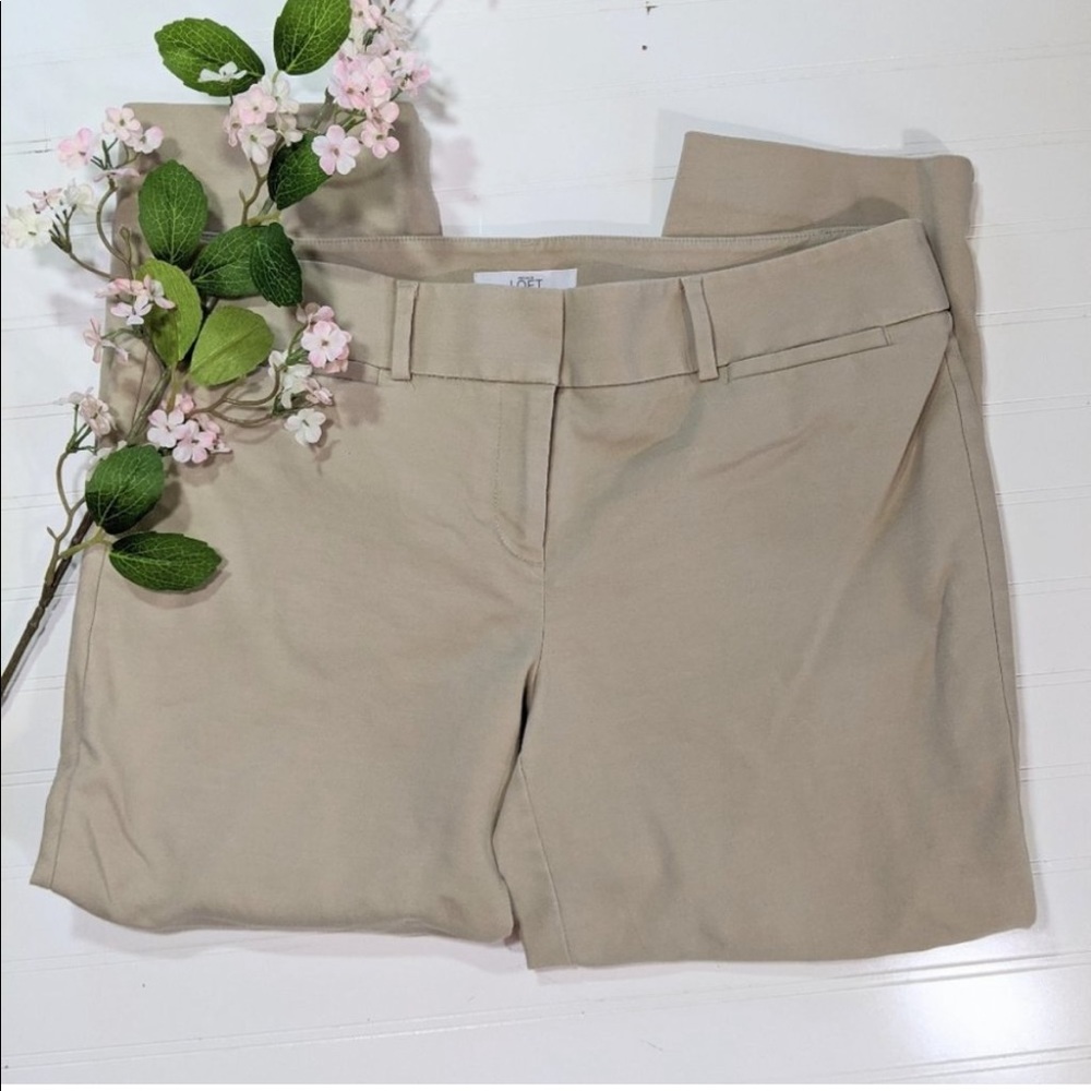 LOFT Tan Marisa Riviera Cropped Pant